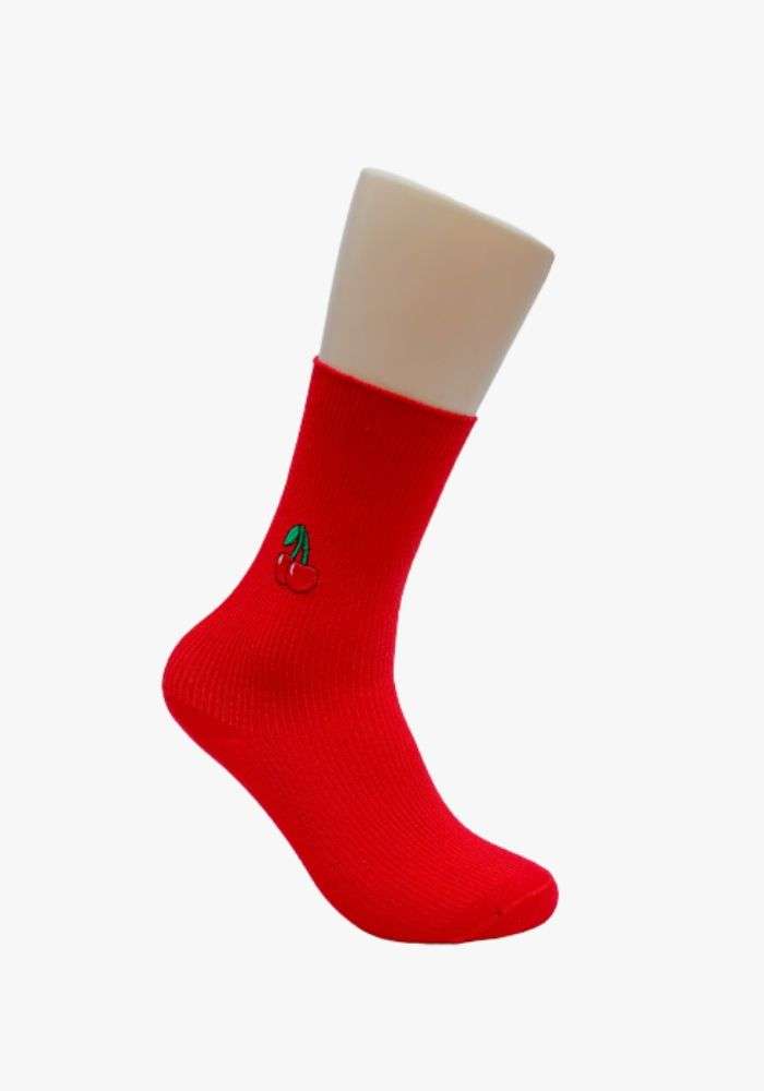 Red-cherry-smiley-socks