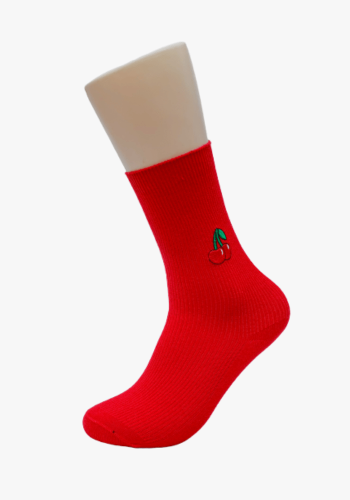Red-cherry-smiley-socks