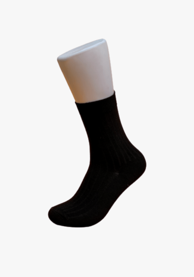 black-plain-smiley-socks