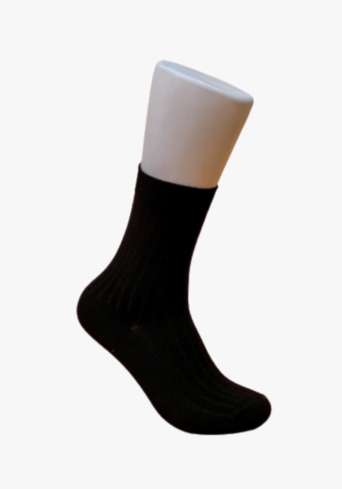 black-plain-smiley-socks