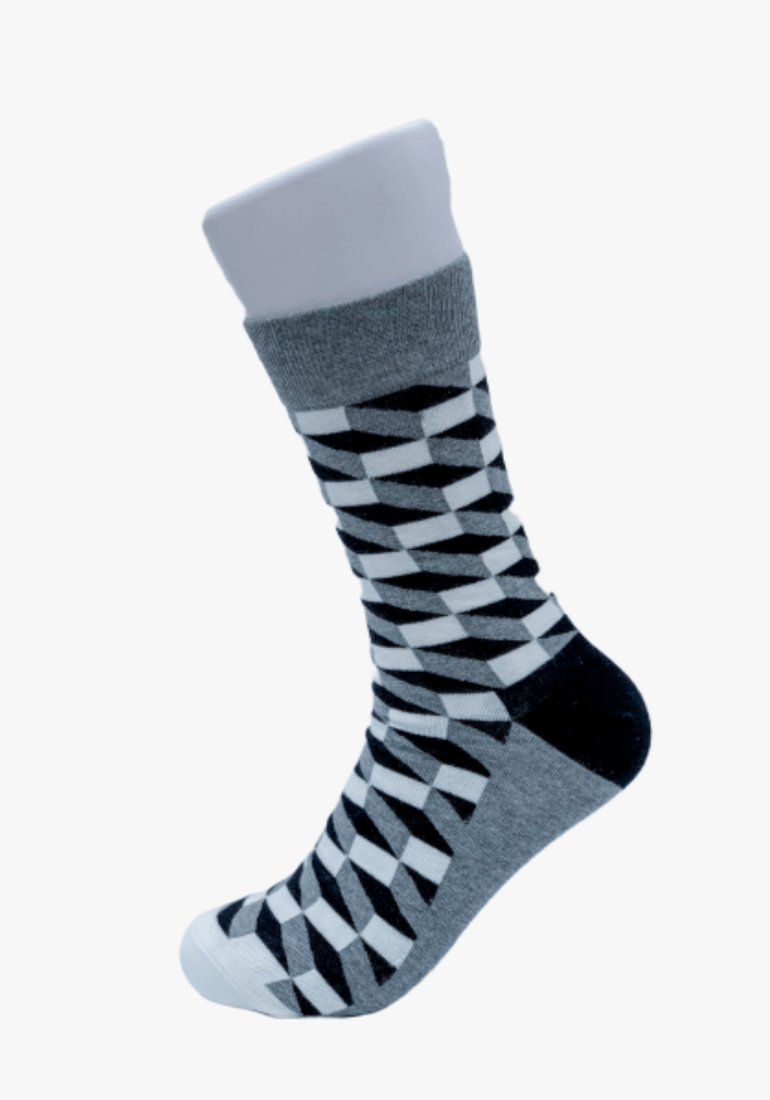 black-plaid-smiley-socks