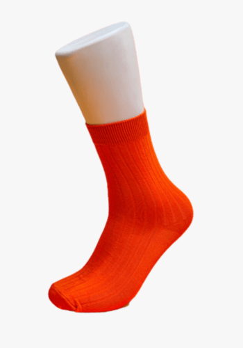 orange-plain-smiley-socks